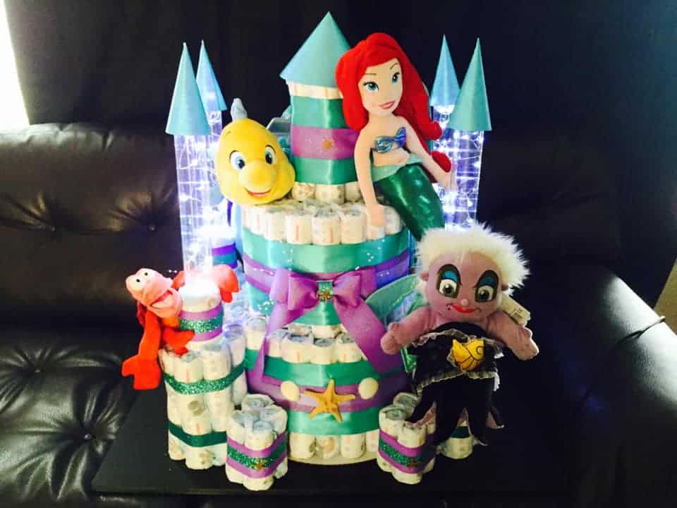 little mermaid diaper cake
