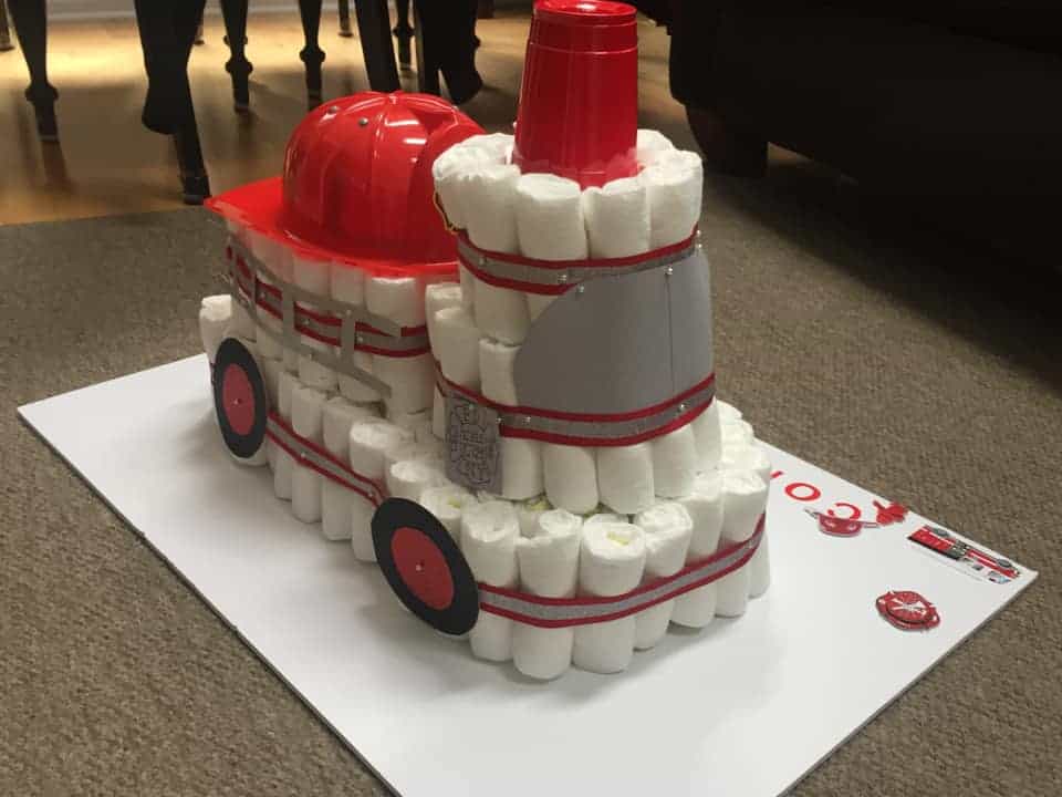 fire truck diaper cake